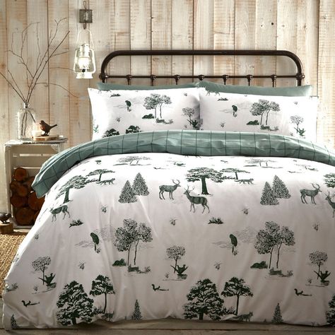 Childrens - Linens Limited Christmas Duvet Cover, Christmas Duvet, Natural Forest, Super King Duvet Covers, Green Duvet, King Duvet Cover Sets, Fir Trees, Christmas Bedding, Double Duvet Covers