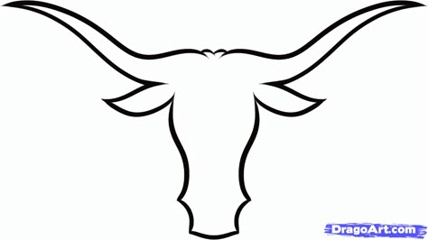 How to Draw Long Horns, Long Horns, Step by Step, Skulls, Pop ... Skull Easy, Bull Drawing, Longhorn Tattoo, Draw A Skull, Long Horns, Longhorn Skull, Steer Skull, Long Horn, Bull Horns