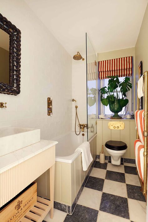 Amsterdam Bathroom Design, Victorian Bathroom Renovation, Cool Small Bathroom Ideas, Decorating Small Townhouse, Modern 50s Home, Rowhome Interior Design, 1940 Bathroom Remodel, Small Bathroom Simple, Victorian Modern Bathroom