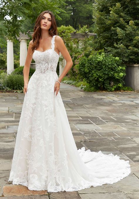 This sparkle tulle A-line has a modified sweetheart neckline with detachable straps. Lillian West, Allure Bridals, Wedding Vision Board, Cute Wedding Dress, Mori Lee, Say Yes To The Dress, Allure Bridal, Brides Wedding Dress, Wedding Vision