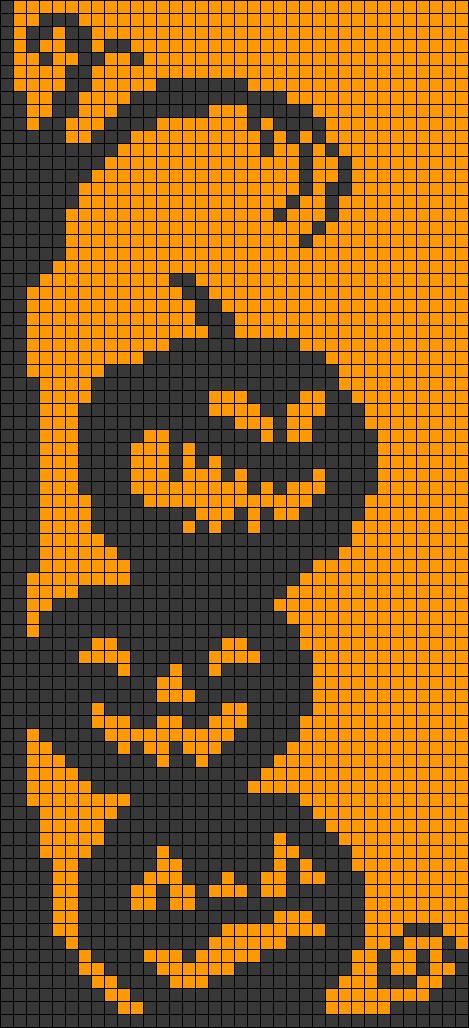 Crochet Grid Patterns Fall, Fall Tapestry Crochet Patterns, Pixel Art Macrame Pattern, Crochet Alpha Pattern Halloween, Pumpkin Grid Pattern, Halloween Crochet Pixel Grid, Ghost Tapestry Crochet, Pumpkin Tapestry Crochet, Pumpkin Alpha Pattern