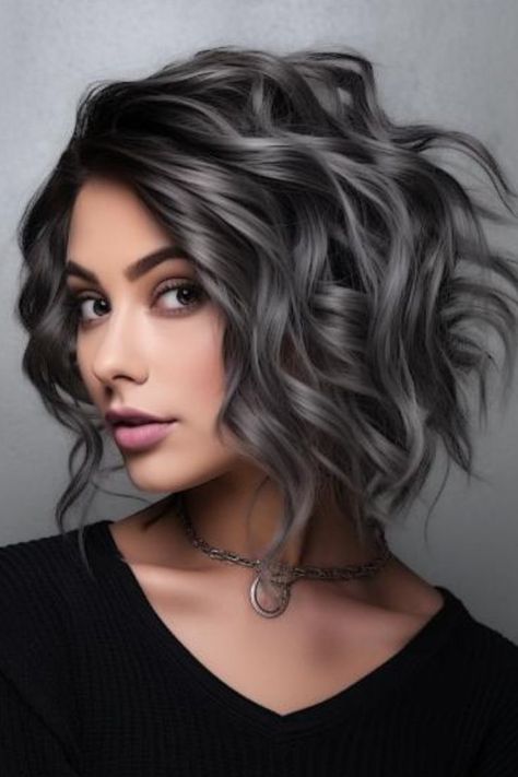 Best Hair Color To Hide Grey Hair, Black Hair Fade, Dark Grey Hair Color, Faded Haircut, Gray Blending, Dark Grey Hair, Money Pieces, Baby Lights, Dark Brunette Hair