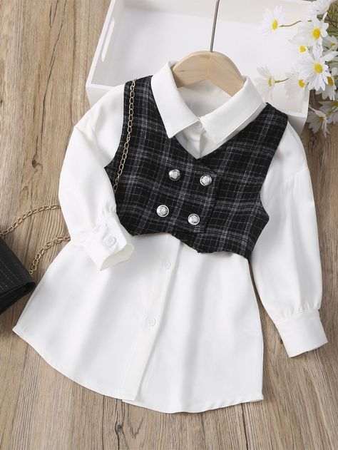 Toddler Vest, Toddler Dresses, Kids Dress Wear, Baby Dress Patterns, Girls Vest, Jacket Shirt