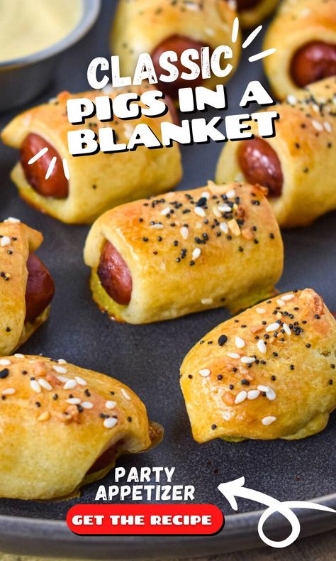 Piggies In A Blanket Crescent Rolls, Pugs In A Blanket Recipe, Pigs In A Blanket Recipe, Piggies In A Blanket, Basic Cocktails, Cocktail Sausages, Hot Appetizers, Pigs In A Blanket, Cold Appetizers