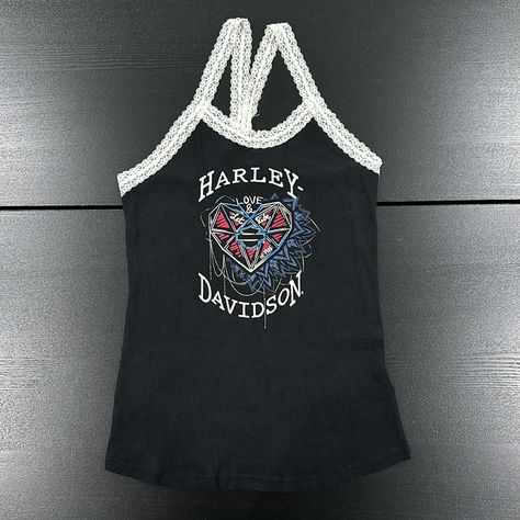 Harley-Davidson Lace Strap Ribbed Tank Top In Size L. Never Worn. No Signs Of Use. No Flaws. Harley Apparel, Sleeveless Shirt Women, Harley Davidson Tank Tops, Beach Tanks Tops, Orange Tank Top, Harley Davidson Women, Harley Davidson Shirt, Ribbed Tank Top, Lace Straps