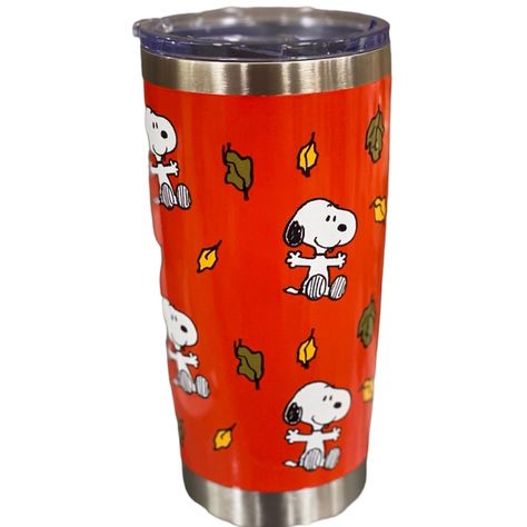 Snoopy Autumn Stainless Steel Tumbler Nwt Adorable Snoopy And Autumn Leaves Graphic Details On Stainless Steel Tumbler Slide Lid Top Closure Approximate 20 Oz Capacity Brand New Never Been Used See Above Slides For Details Peanuts Snoopy Leaves Fall Autumn Halloween Coffee Tea Drink Travel Cup Back To School Office Snoopy Autumn, Peanut Gang, Snoopy Valentine, Great Pumpkin Charlie Brown, Sally Brown, Christmas Drinking, Peanuts Halloween, Charlie Brown Halloween, Snoopy Halloween