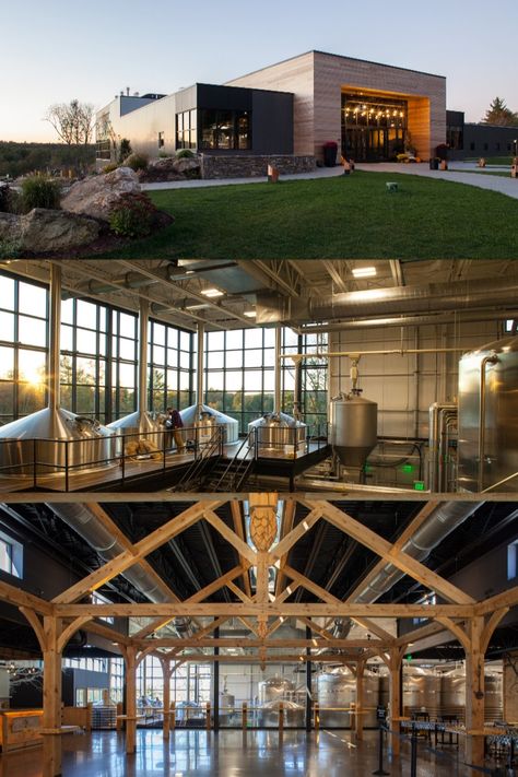 Treehouse Brewing Company, Brewery Aesthetic, Modern Brewery, Promise Land, Brewery Design, Forest Canopy, Architecture Sketchbook, Architectural Services, Big Design