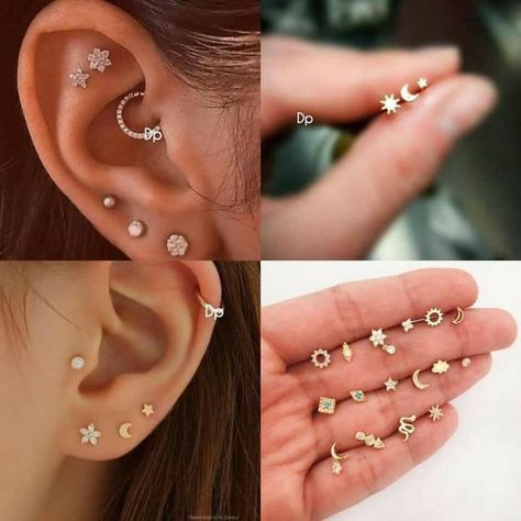 Ideas Para Piercings En La Oreja, Cute Jewelry, Earings Piercings, Ear Piercings, Ear Cuff, Piercings, Art