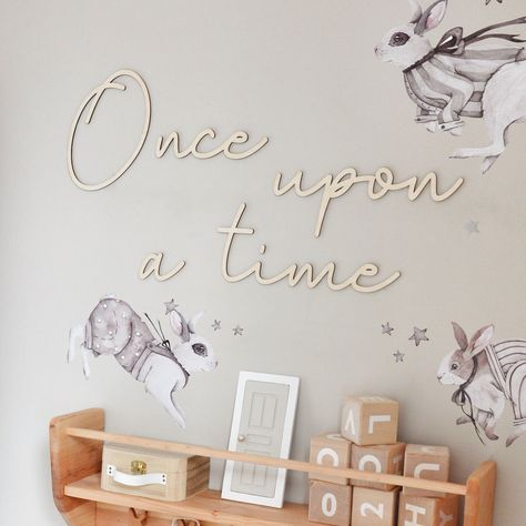 Wooden Wall Inscription Once Upon a Time Wall Decor Nursery - Etsy Once Upon A Time Sign, Wall Decor Nursery, Girl Nursery Room, Nursery Room Inspiration, Nursery Baby Room, Reading Corner, Nursery Signs, Decor Nursery, Nursery Wall Decor