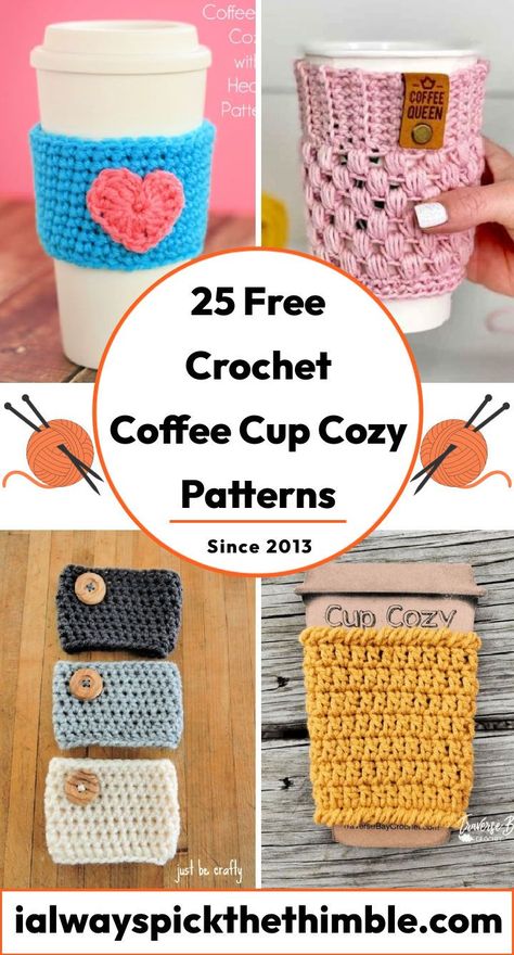 Cup Cozy Crochet Pattern, Coffee Cozy Pattern, Mug Cozy Pattern, Cup Cozy Pattern, Crochet Mug Cozy, Crochet Coffee Cozy, Crochet Coffee, Crochet Cup Cozy, Cozy Crochet Patterns