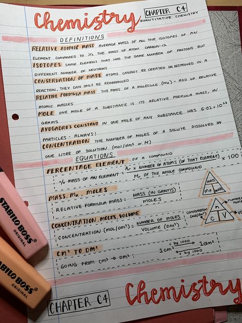 List Notes Ideas, Cute Class Notes Ideas, Aesthetic Notes Study Inspiration Chemistry, Cute Ways To Do Your School Notes, Quantitative Chemistry Notes, Notes Ideas For Chemistry, Aesthetic Notes For Chemistry, Revision Notes Chemistry, Science Notes Aesthetic Chemistry