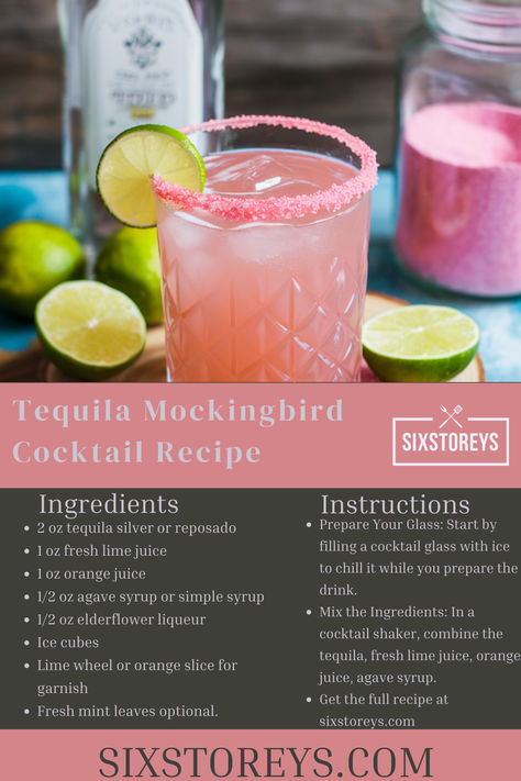 Tequila Mockingbird Cocktail Recipe Tequila Mockingbird Cocktails, Casamigos Drink Recipes, Signature Wedding Drinks Tequila, 1800 Tequila Drinks Recipes, Tequila Cocktails Recipes, Tequila Mockingbird, Tequila Drinks Recipes, Orange Juice Drinks, Wedding Signature Drinks