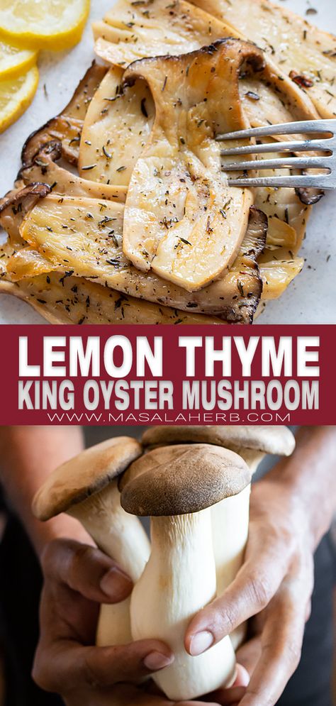 King Oyster Mushroom Breakfast, King Oyster Mushroom Steak, Grilled King Oyster Mushroom, King Mushrooms Recipe, King Oyster Recipes, How To Cook King Oyster Mushrooms, King Oyster Mushroom Pasta, King Trumpet Mushroom Recipes, Mini King Oyster Mushroom Recipe