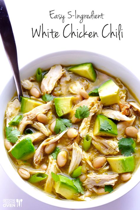 Easy White Chicken Chili, Avocado Recipes Easy, White Chili Chicken Recipe, Chicken Chili Recipe, White Chicken Chili, God Mat, Think Food, White Chicken, Avocado Recipes