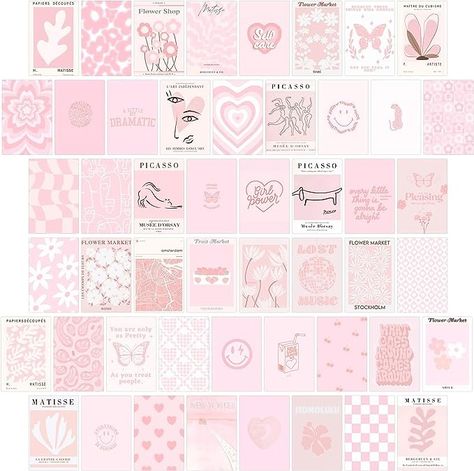 Amazon.com: wall67 Pink Room Decor Aesthetic,Pink Wall Collage Kit Posters for Room Aesthetic Posters Prints,Pink Aesthetic Dorm Room Decor for Teen Girl (50pcs 4x6 inch: Posters & Prints Pink Wall Room Decor Bedroom Ideas, Aesthetic Prints Pink, Pink Aesthetic Rooms, Pink Room Decor Ideas Bedrooms, Pink Poster Ideas, Posters Pink Aesthetic, Room Athstetic, Light Pink Posters, Cute Prints Aesthetic