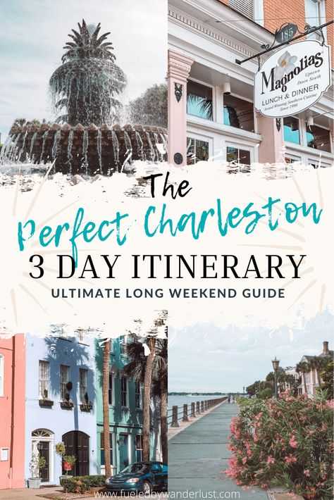 The complete travel guide for planning 3 days in Charleston. This thorough Charleston itinerary includes the best restaurants, things to do, and hotels in the Holy City. Whether you are photographing the Rainbow Row, dining at Husk, or ferrying to Fort Sumter, you will have the ultimate Charleston trip. Charleston South Carolina Vacation, Charleston Itinerary, Rainbow Row Charleston, Charleston Travel Guide, Charleston Vacation, South Carolina Vacation, South Carolina Travel, Charleston Travel, East Coast Road Trip