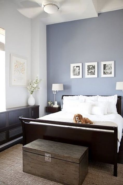 The Best Paint Colors from Sherwin Williams:  10 Best Anything-but-the-Blues Dark Wood Bedroom, Dark Brown Furniture, Bedroom Wall Colors, Dekorasi Kamar Tidur, Brown Furniture, Furniture Wood, Bilik Tidur, Bedroom Paint Colors, Trendy Bedroom