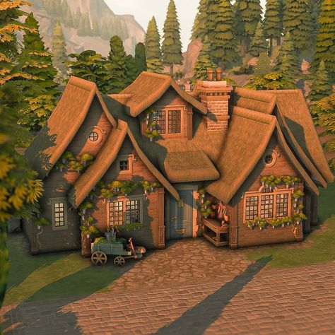 Forest Cottage 🌲 | noCC 🛠️ Packs used: EP: Cottage Living 🐄 🏷️: @ea @thesims #sccregram #thesims #sims #eacreatornetwork #eagamechangers… | Instagram Sims 4 Farm Layout, Fairy Tale Homes, Sims 4 Family House, Cottage Forest, Sims 4 Cottage, Sims Challenge, Sims 4 Family, Forest Cottage, Sims Builds