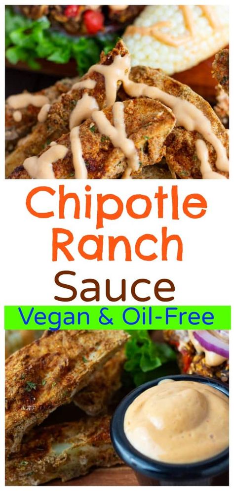 Vegan Chipotle Sauce Recipe, Vegan Chipotle Sauce, Wfpbno Recipes, Chipotle Sauce Recipe, Mexican Sauce Recipes, Baked Blooming Onion, Blooming Onions, Vegan Chipotle, Vegan Sandwiches