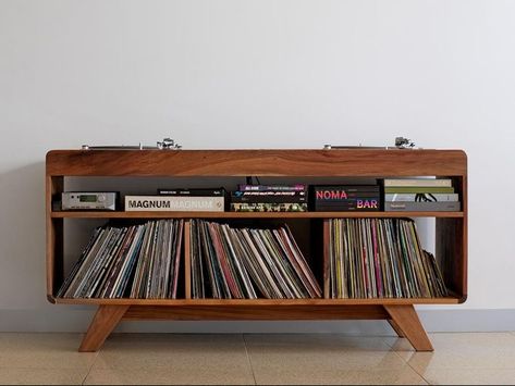 Turntable Furniture Design, Lp Regal, Vinyl Record Furniture, Vinyl Record Room, Turntable Setup, Vinyl Record Cabinet, Turntable Furniture, Hifi Furniture, Record Ideas