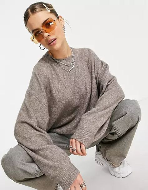 Search: weekday - page 1 of 15 | ASOS Glam Chic, Swedish Brands, Minimal Look, High Street Fashion, Soft Cup Bra, Detailed Sweater, Brown Sweater, High Fashion Street Style, Knitted Jumper