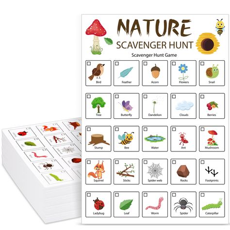 PRICES MAY VARY. Comprehensive Scavenger Hunt Cards Package: receive a complete set consisting of 30 double side nature scavenger hunt cards; This ensures enough cards for several rounds of nature hunt game during a day in the park, while camping or just strolling in their backyard; This package provides endless entertainment opportunities for the children Not Just a Game, It's an Educational Activity: the toddler scavenger hunt cards are ideal for kids aged 8-12; It turns a fun outdoor activity Toddler Scavenger Hunt, Nature Scavenger Hunt For Kids, Camping Scavenger Hunts, Not Just A Game, Nature Scavenger Hunt, Nature Hunt, Scavenger Hunt Games, Science Experiments For Preschoolers, Fun Outdoor Activities