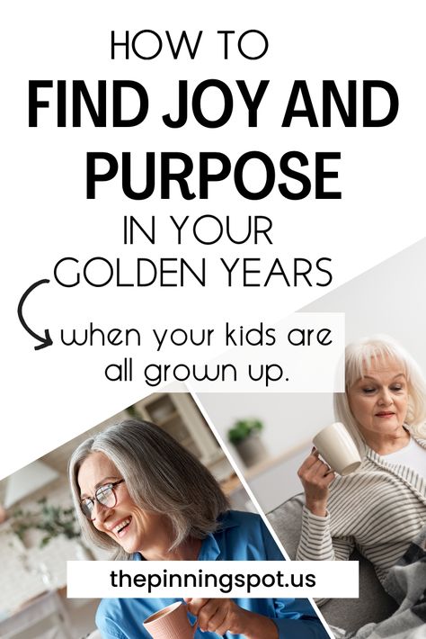 Looking for a solution to find joy & happiness now that your kids are all grown up or better yet you're feeling like life lacks joy now that your kids are grown? Well, In this post, you'll learn how to rediscover joy & happiness in your golden years, even after your kids have grown up. The post dives into strategies for rediscovering purpose & happiness in the quieter moments of life, Explore ways to embrace the golden years & create a life filled with happiness, even when the nest is empty. How To Find Joy, Life Reset, Living Simply, Moments Of Life, Improve Cognitive Function, Physical Change, The Golden Years, Finding Purpose, Mood Enhancers