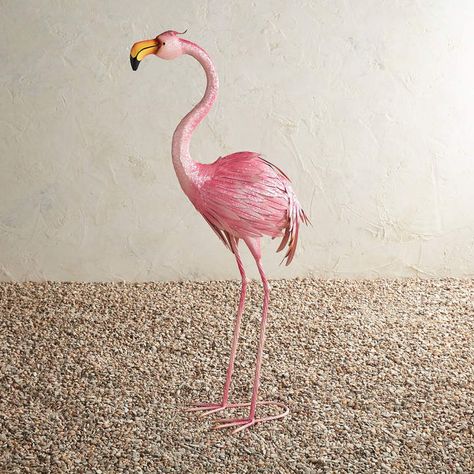 Pier 1 Imports Pink Flamingo Graden Decor Flamingo Craft, Flamingo Garden, Flamingo Decor, Country Cottage Style, Lawn Ornaments, Flamingo Art, Jungle Baby, Outdoor Statues, Bird Decor