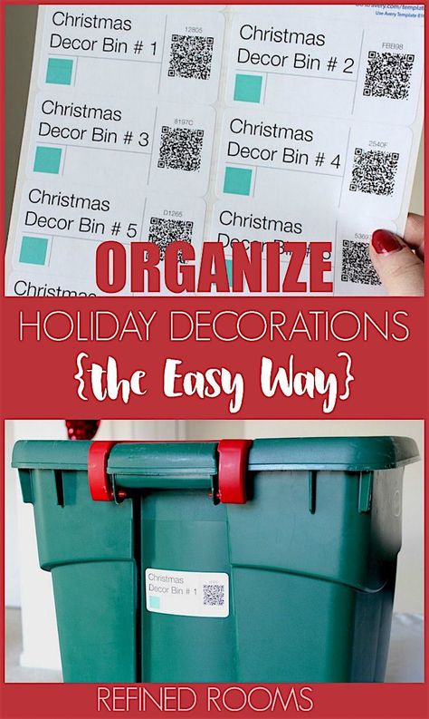 Got holiday decor clutter? Learn how I used the Sortly app to organize holiday decorations...it was SO EASY! Create labels with QR codes to easily identify your storage bin items. This is BIG. #organizingapps #holidayorganizing #holidaydecorstorage Organizing Apps, Best Organization Apps, Holiday Organization Storage, Organized Christmas Decorations, Christmas Decoration Storage, Holiday Organization, Create Labels, Storage Labels, Christmas Prep