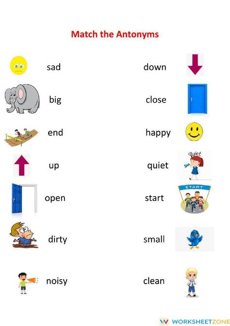 Opposite Words For Kids, Antonyms Activities, Opposites Worksheet, Antonyms Worksheet, Shapes Worksheet Kindergarten, Worksheets For Class 1, Kids Handwriting Practice, Printable Alphabet Worksheets, English Worksheets For Kindergarten