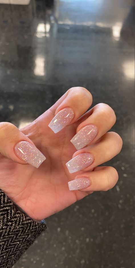 Dip Nails With Sparkles, Cute Simple Nails For Prom, Prom Nails Ballerina, Acrylic Nails Coffin Sparkle, Square Acrylic Nails Wedding, Prom Nails Acrylic Sparkle, Cute Prom Nails Acrylic, August Acrylic Nails, Prom Nail Ideas Acrylics