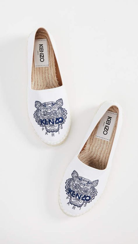 Kenzo Classic Tiger Espadrilles Kenzo Espadrilles, Espadrille Sneakers, Stunning Shoes, Platform Espadrilles, Romantic Design, Flat Espadrilles, Shoe Game, Vans Classic Slip On Sneaker, Fashion Lover