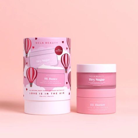 Valentine's Day Gift Guide – Sunday Best Body Scrub Packaging, Body Butter Packaging, Cosmetic Business, Body Cosmetics, Body Care Set, Makeup Packaging, Natural Body Scrub, Barbie Summer, Strawberry Champagne