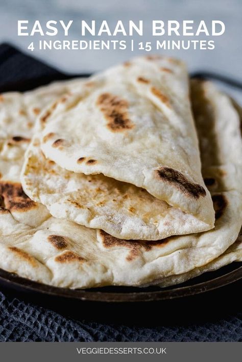 Quick Naan Bread Recipe, Easy Naan Bread, Yeast Free Bread, Easy Naan, Pane Naan, Gluten Free Naan, Naan Bread Recipe, Pain Naan, Homemade Naan