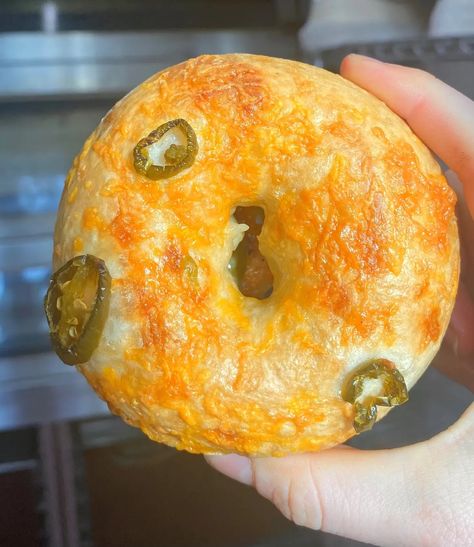 Jalapeño, honey and cheese bagels - by Kitty Tait Honey And Cheese, Jalapeño Honey, Fridge Sizes, Opening A Cafe, Cardamom Buns, Cheese Bagels, Jalapeno Cheese, Chocolate Tart, Mini Fridge