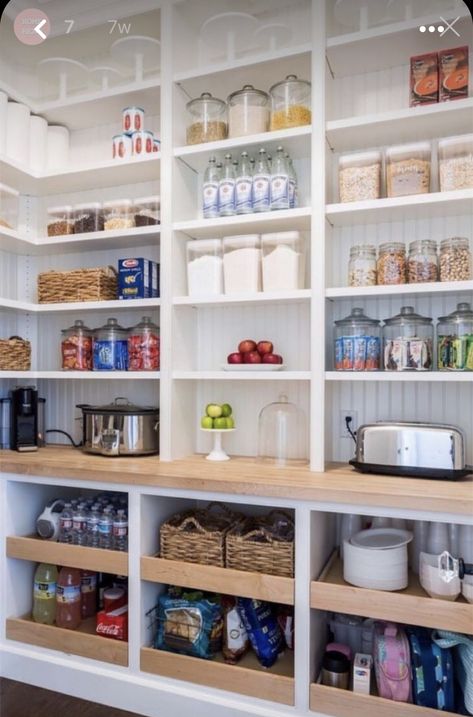 Shelf Drawers, Pantry Renovation, Pantry Closet Design, Pantry Layout, 2024 Green, Pantry Inspiration, House Pantry, Pantry Laundry Room, Pantry Room