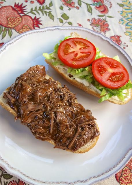 New Orleans Roast Beef Po-Boy | Plain Chicken--lighten up for heart healthy (lite or no mayo, use salt free gravy recipe and low sodium/fat free broth). Pot Roast Seasoning, Po Boy Sandwich, Slow Cooker Roast Beef, Roast Beef Sandwich, Recipe Slow Cooker, Mardi Gras Food, Slow Cooker Roast, Crock Pot Recipes, Cajun Cooking