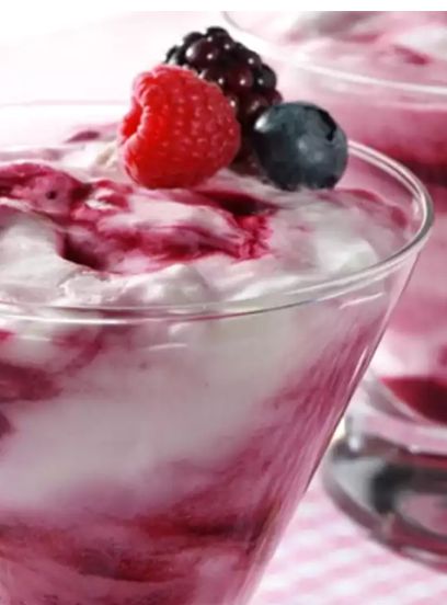 Indulge in a light and fruity treat that's bursting with flavour with our delicious mixed berry mousse recipe. These berry mousse are perfect as a dessert! The beautiful rippled effect adds an elegant touch and will certainly impress all your guests. Berry Mousse, Fruity Treats, Mousse Recipes, Fresh Eggs, Mixed Berries, Fresh Berries, Glass Dishes, Greek Yogurt, Delicious Recipes