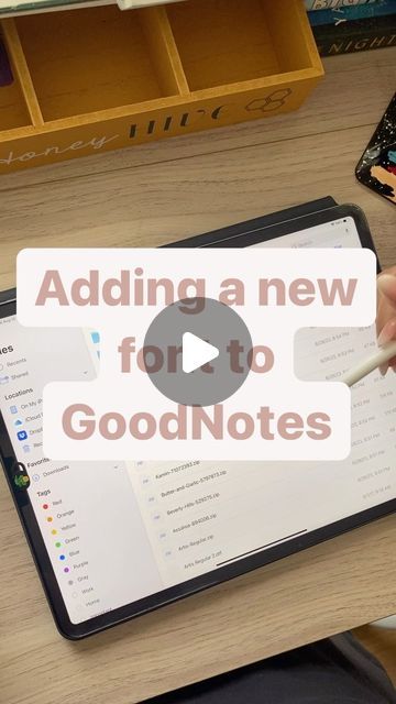 ProjectHoneyHive on Instagram: "Adding new fonts to @goodnotes.app and your iPad is easier than you think! Follow these steps:  1️⃣ Get the iFont app (or another font app you like). 2️⃣ Find a font you would like to use (find on Google fonts, 1001fonts, etc) Import your desired font in .otf or .ttf format via iFont. If on iPad, directly download fonts to your files. 3️⃣ Install the font: Tap ‘Install’ in the iFontapp and follow the guide to confirm the profile in iPad settings. 4️⃣ Voilà! Your font is now installed! Open GoodNotes or any writing app, and select your new font from the options🔥   Items featured: ✨iPad 12 pro  ✨Apple Pencil ✨goodnotes5 app ✨PDF template available on Etsy (linked in bio)  #digitalplanner #Weeklyschedule #ipad #ipadaesthetic #goodnotesplanner #goodnotes5 #prod Goodnotes Fonts, Instagram Fonts, Font App, Free Handwriting, Instagram Font, Font Combo, Notes Planner, Font Combinations, Google Fonts