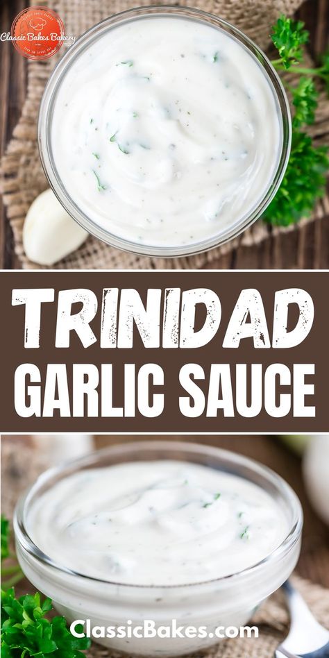 Trinidadian Recipes, Trinidad Recipes, Garlic Sauce Recipe, Carribean Food, Trini Food, Caribbean Cuisine, Gravy Sauce, Beach Side, Island Food