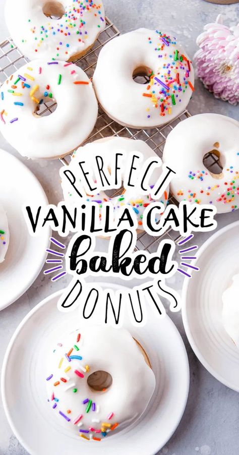 Single Serve Donut Recipe, Baked Vanilla Donut Recipes, Silicone Donut Mold Recipe, Donut Hole Recipe Baked, Cake Donut Recipe, The Best Vanilla Cake, Hurts Donuts, Baked Donut Recipe, Best Vanilla Cake