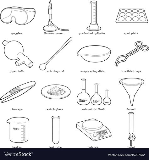 Lab Apparatus Drawing, Laboratory Apparatus Drawing, Laboratory Drawing, Science Lab Tools, Laboratory Tools, Laboratory Apparatus, Chemistry Lab Equipment, Chemical Laboratory, Cute Text Symbols