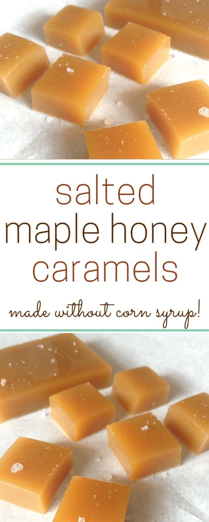 Salted Maple Honey Caramels {NO Corn Syrup} - #diycandy #homemadecandy #caramels #paleo #healthyrecipes Caramels No Corn Syrup, Morning Muffins, Morning Recipes, Oatmeal Healthy, Maple Recipes, Breakfast Oats, Maple Syrup Recipes, Muffins Vegan, Honey Caramel