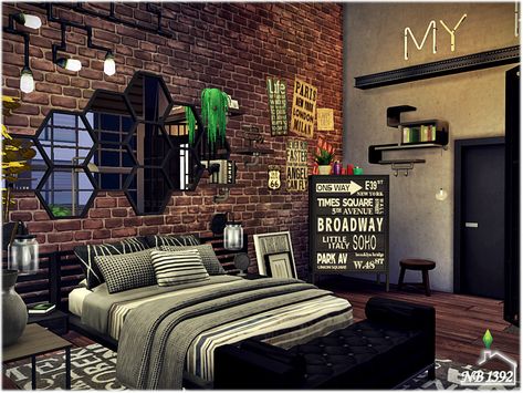 nobody1392's Industry Bedroom Sims 4 Industrial Bedroom, Sims 4 Boys Room Cc, Sims 4 Industrial Cc, Sims 4 Boys Room, Sims Bedroom Cc, The Sims 4 Cc Bedroom, Sims 4 Teen Bedroom Cc, Sims 4 Teen Bedroom, Sims 4 Industrial