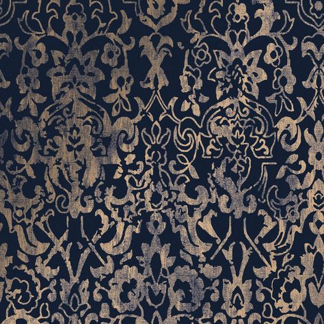 Gold Damask Wallpaper, Blue And Gold Wallpaper, Luxurious Wallpaper, Next Wallpaper, Victorian Wallpaper, Navy Wallpaper, Damask Wallpaper, Navy Background, Navy Blue Background