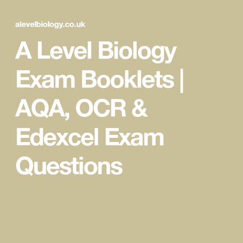 A Level Biology Exam Booklets | AQA, OCR & Edexcel Exam Questions Biology Exam, Pass Your Exams, A Level Biology, How To Pass Exams, Biology Notes, Study Materials, Sign I, Biology, Quick Saves