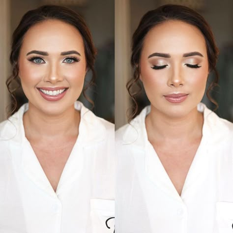 get inspired with these stunning soft glam bridal makeup ideas and pro tips to get the best soft glam makeup look from a MUA! Soft Glam Fall Wedding Makeup, Bridal Makeup Contour Wedding Day, Wedding Make Up Plus Size, Wedding Makeup For Oval Face, Soft Glam For Hooded Eyes, Makeup For Morning Wedding, Bride Makeup Round Face, Soft Glam For Green Eyes, Soft Wedding Makeup Hooded Eyes