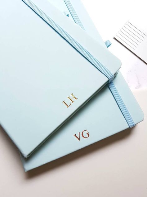 Luxury Journal, Luxury Notebook, Blue Notebook, Character Symbols, Monogram Notebook, Heart Day, Personalized Notebook, Page Marker, Custom Initials