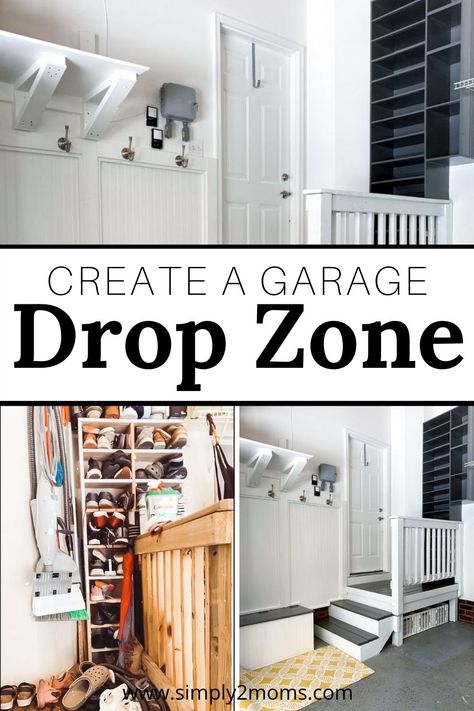 Garage Drop Zone, Garage Lockers, Garage Shoe Storage, Garage Bench, Functional Garage, Mudroom Ideas Diy, Coat And Shoe Storage, Mud Room Garage, Garage Entryway