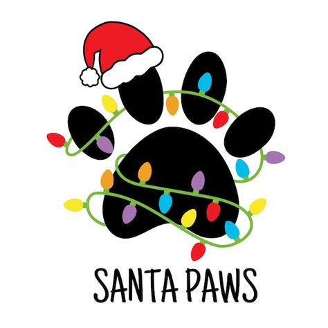 Merry Christmas With Dogs, Christmas Dog Drawing, Christmas T Shirt Ideas, Merry Christmas Cats, Paw Print Christmas, Dogs Drawing, Cat Christmas Cards, Christmas Pets, Cat Winter